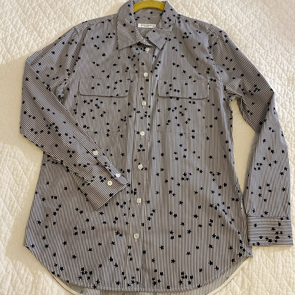 Equipment cotton Stars and Stripes button down shirt S, NWOT